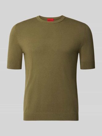 HUGO BOSS Slim Fit T-Shirt aus Feinstrick Modell SAN CARL-CV in Oliv, Gr&ouml;&szlig;e XXL