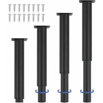 OEM Juego De 4 Patas Met&aacute;licas Ajustables Para Muebles, Altura 25, 44 Y 1,6 Cm, Patas Extra Resistentes Para Cama, Sof&aacute; Y Muebles