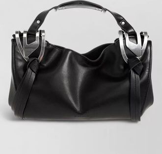 Diesel knot handle structured leather shoulder bag