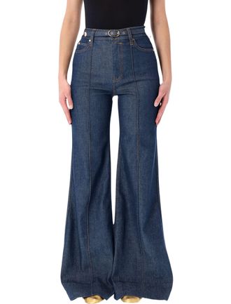 Zimmermann Womens Blue Flared Denim Jeans - Dark Blue Cotton - Size 26 (Waist)