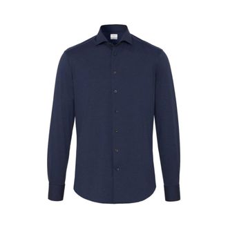 Traiano Rossini Melange Sport Shirt - Heren - Casual Overhemden - Blauw - 5XL - Leer - Overhemden