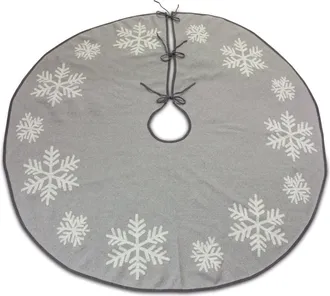 Melrose International Grey Woven Snowflake Tree Skirt 48D - Grey