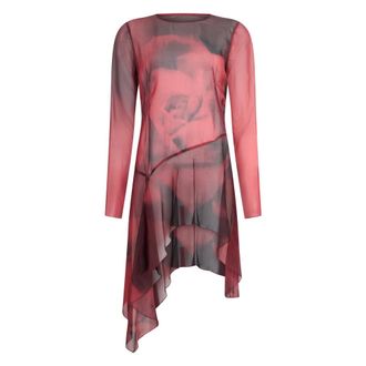 Alberta Ferretti Kleedjes, Dames, Rood, M, Elegant Flared Dress