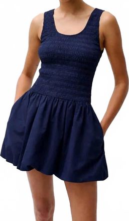 Pistola Denim Ilona Bubble Hem Mini Dress In Peacoat Navy
