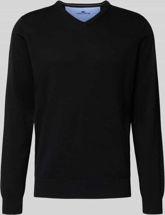 Fynch-Hatton Fynch-Hatton Strickpullover mit Logo-Detail in Black, Größe XL