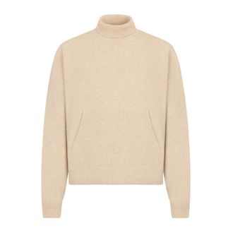 Dsquared2 Jersey de cuello alto insignia - Knitwear - Hombre - Beige - XL