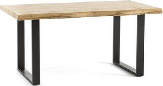 Siediti Fuori e Dentro Mesa industrial 160x90 cm con tablero efecto madera y patas de metal