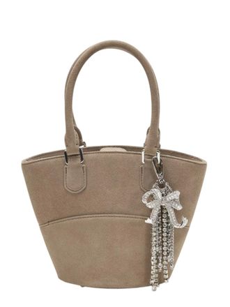 Self Portrait Self Portrait Grey Wildleder Charm Tote
