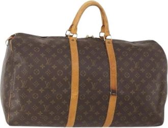 Louis Vuitton Pre-owned Keepall 55 Boston Tas - Dames - Vintage Weekendtas - Bruin - ONE Size - Leer - Vintage
