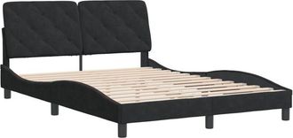 vidaXL Estructura De Cama Sin Colch&oacute;n Terciopelo Negro 140x200 Cm Vidaxl