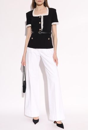 Self Portrait Top With A Belt, Womens, Black