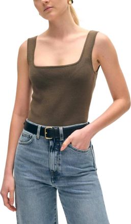 White + Warren Superfine Organic Cotton Tank In Dark Sage