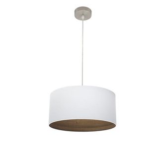 Fabrilamp Fabrilamp - Colgante Tatiana 1xe27 Niquel/blanco-mad.oscura Regx40x40 Cm