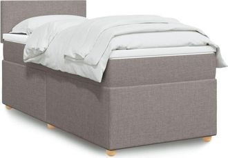 vidaXL Vidaxl - Cama Box Spring Con Colch&oacute;n Tela Gris Taupe 90x190 Cm