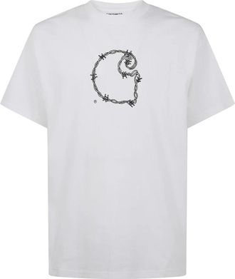 Carhartt Work in Progress Barbwire C T-Shirt - Heren - T-shirts - Wit - L - Katoen - Tops