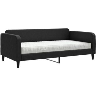 vidaXL Vidaxl - Sof&aacute; Cama Con Colch&oacute;n Tela Negro 100x200 Cm