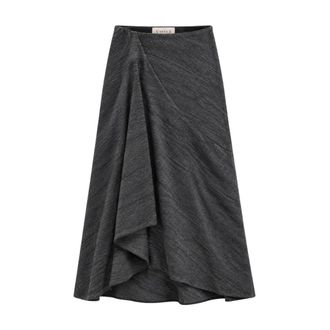 Marella Rokken, Dames, Grijs, 2Xs, Wol, Emmurna Midi Rok