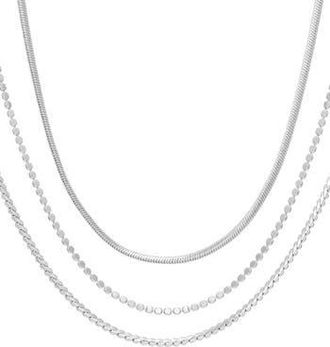 Vince Camuto Set of 3 Assorted Chain Necklaces in Silver Tone at Nordstrom Rack