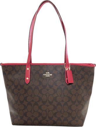 Coach Dark Brown Pvc Tote Bag (Pre-Owned)