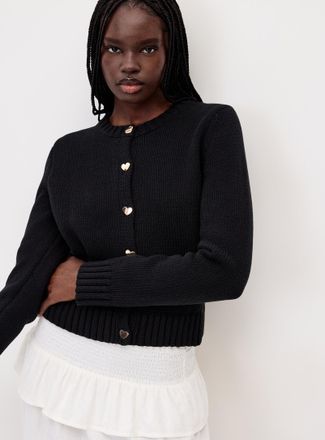 Twik Womens Heart buttons Cardigan Sweater