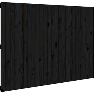 vidaXL Cabecero De Cama Pared Madera Maciza Pino Negro 159,5x3x110 Cm Vidaxl