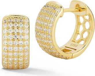 Glaze Jewelry Pav&eacute; Cubic Zirconia Huggie Hoop Earrings in Gold at Nordstrom Rack