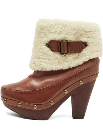 Marc Jacobs shearling platform boots - women - Calf Leather/Lamb Shearling/Calf Leather/Rubber - 37 - Brown