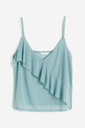 H&M Tr&auml;gertop mit Volantdetail - T&uuml;rkis