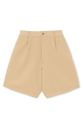 Fortela Jillian Cotton Bermuda with Pleats in Camel at Nordstrom, Size 40 Eu