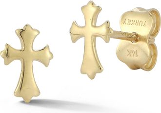 Ember Fine Jewelry 14K Gold Cross Studs