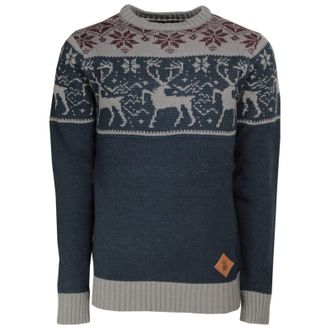 SOULSTAR SoulStar Mens Jumper Mens Stag Deer Stag Xmas Christmas Knitwear Crew Neck, Navy, XL