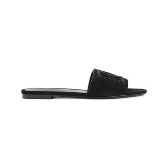Dolce & Gabbana Leren Slippers - Dames - Sandalen - Zwart - 35 1/2 EU - Leer - Schoenen