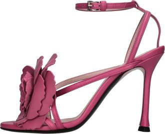 N&deg;21 Leren Sandalen - Dames - Sandalen met hakken - Roze - 40 EU - Leer - Schoenen