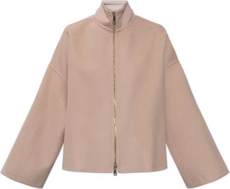 Fabiana Filippi Jassen, Dames, Beige, XS, Wol, Wollen Jas Met Zijspliten