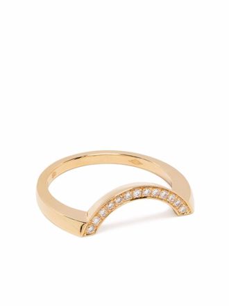 Loyal.e Paris Anello Intr&eacute;pide in oro giallo 18 carati riciclato con pav&eacute; di diamanti