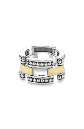 Lagos High Bar Link Band Ring in Two-Tone at Nordstrom, Size 5