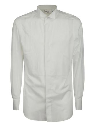 Finamore long-sleeved cotton shirt - men - Cotton - 40 - White