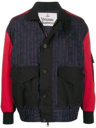 Vivienne Westwood contrast sleeve jacket - men - Cotton/Cotton/Acetate/Viscose/Virgin Wool - 50 - Black