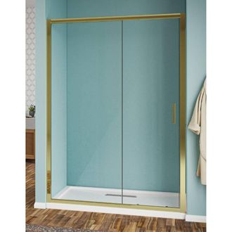 OEM Nicchia Scorrevole Apertura 1 Lato In Vetro Trasparente 6mm H190 Profili Oro H190 - 120 Cm