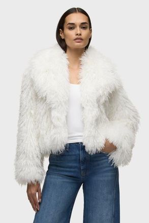 Hudson Mongauxlian Cropped Coat in Natural at Nordstrom, Size X-Large