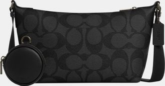 Coach Mens Small Finn Crossbody with Pouch in Maxi Signature Canvas - Charcoal - One Size