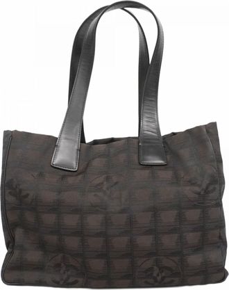 Chanel Black Brown Nylon Tote Bag (Pre-Owned)