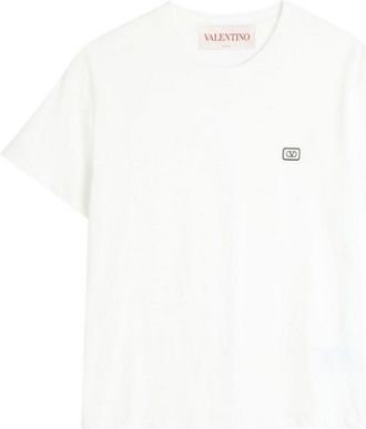 Valentino Garavani T-Shirt Jerseyregular Patch Logo Avorio