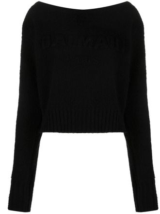 Balmain Trui met boothals - Zwart