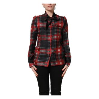Dolce & Gabbana Long Sleeve Tie-Neck Blouse - female - Dolce & Gabbana - Blouses - Multicolor - M - Blouses & Shirts