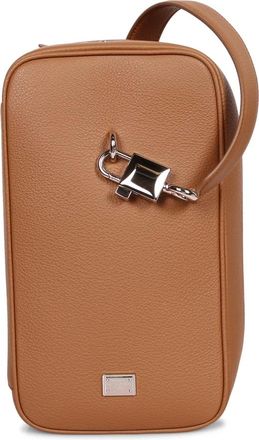 Dolce & Gabbana Tassen, Heren, Beige, ONE Size, Leer, Compacte Crossbody Tas