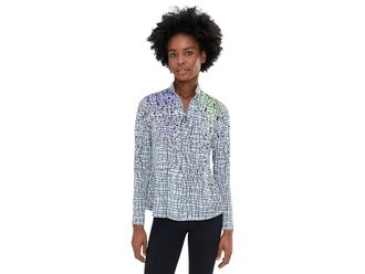 Jamie Sadock Sunsense Gossamer Long Sleeve Quarter Zip Womens Clothing Black : MD, Polyester/Spandex