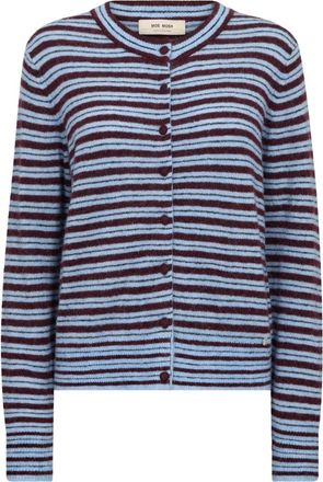 Mos Mosh Milvi Stripe Cardigan - Dames - Vesten - Veelkleurig - S - Wol - Truien & Vesten