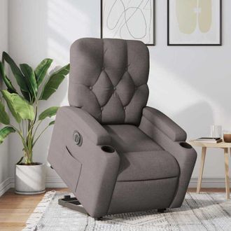vidaXL Vidaxl - Sill&oacute;n El&eacute;ctrico Reclinable Elevable De Tela Gris Taupe