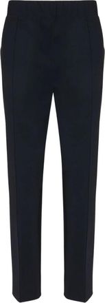 Elena Miro Trekbroek met rechte pijpen en persvouw - Dames - Broeken - Zwart - XL - Broeken